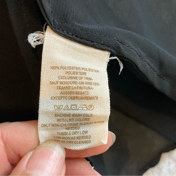 Free People Black Long Sleeve Button Down Sheer Bottom Half Size Small - Picture 9 of 12